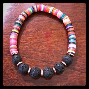 Rainbow Heishi disc bracelet